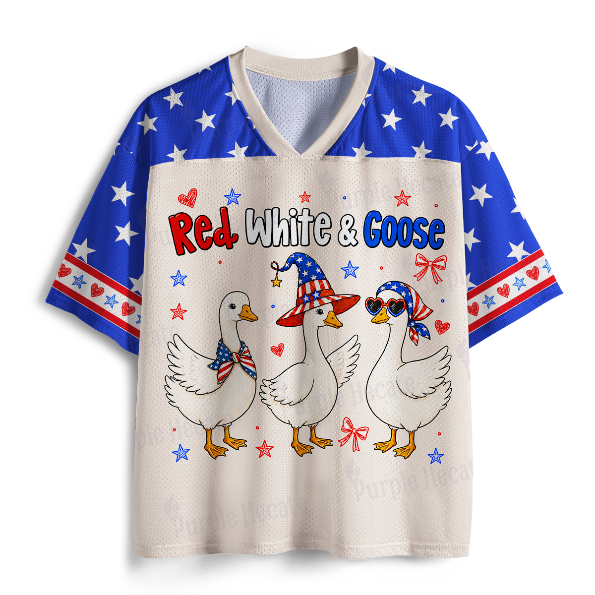 Purplehecate Red White & Goose 1776 Mesh Jersey