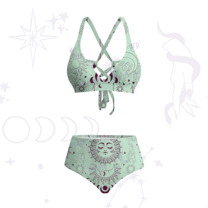 Purplehecate Lunar Eclipse Crisscross Tie-Back Bikini Set