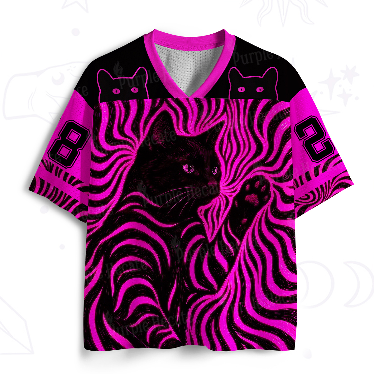 Purplehecate Psychedelic Cat Mesh Jersey