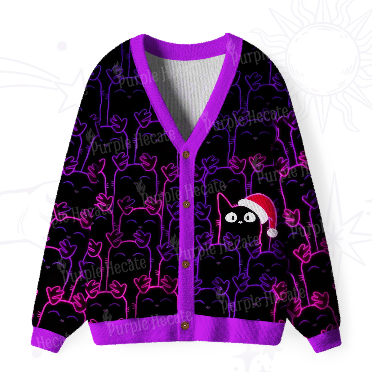 Purplehecate Reindeer Was Sold Out Christmas  Ugly Cardigan Sweaters