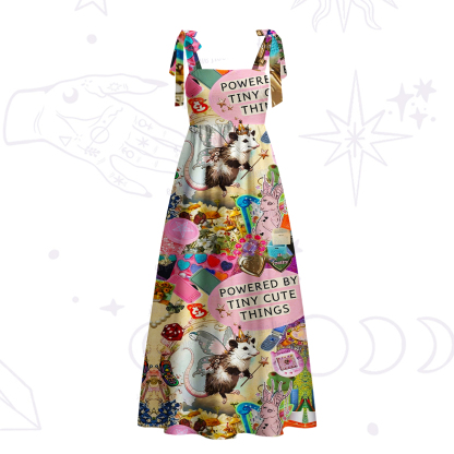 Purplehecate The Opossum Queen's Hoard Tie Shoulder Maxi Dress