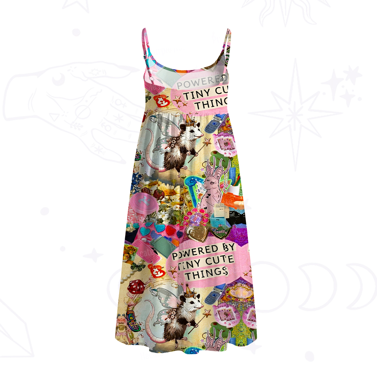 Purplehecate The Opossum Queen's Hoard Spaghetti Strap Midi Dress