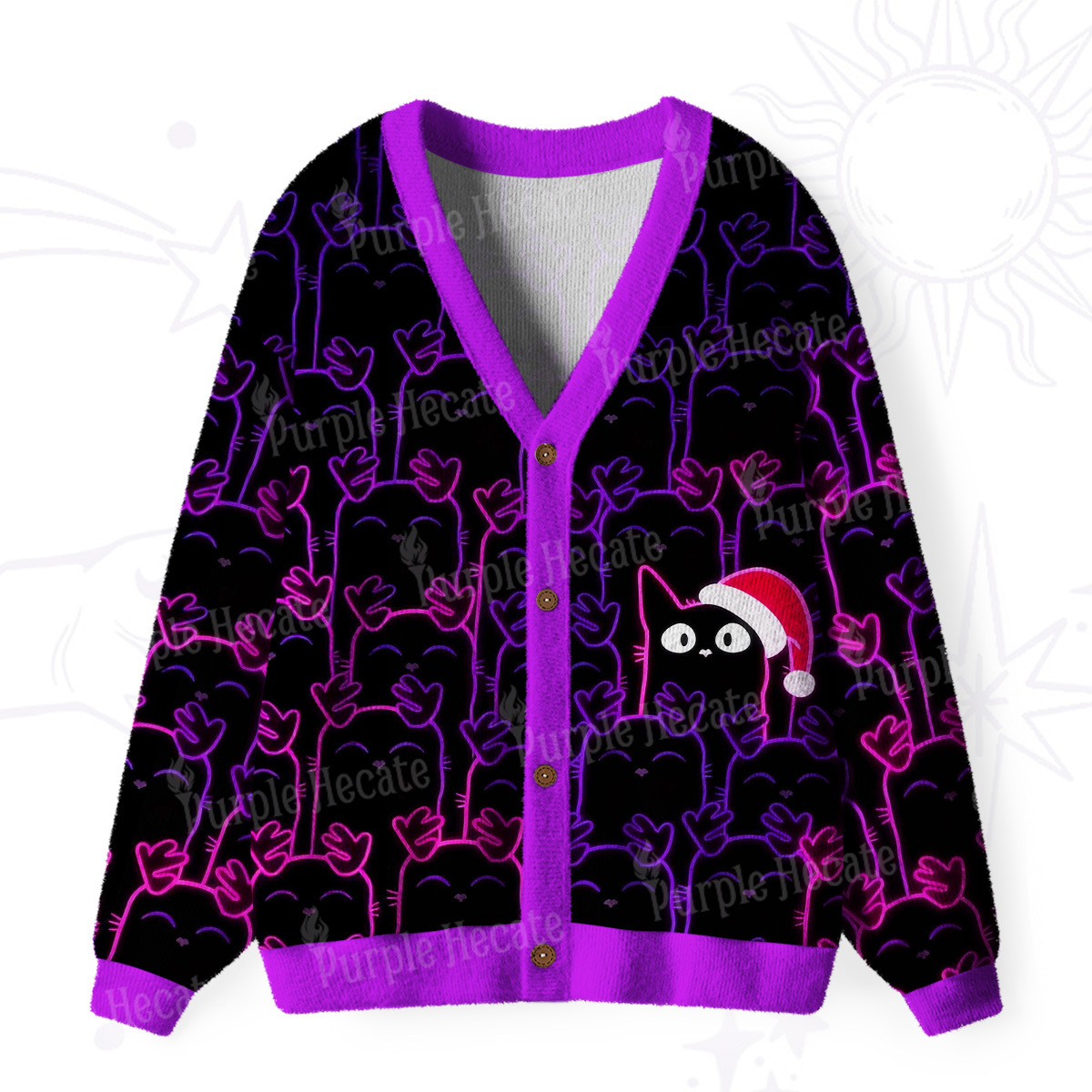 Purplehecate Reindeer Was Sold Out Christmas  Ugly Cardigan Sweaters