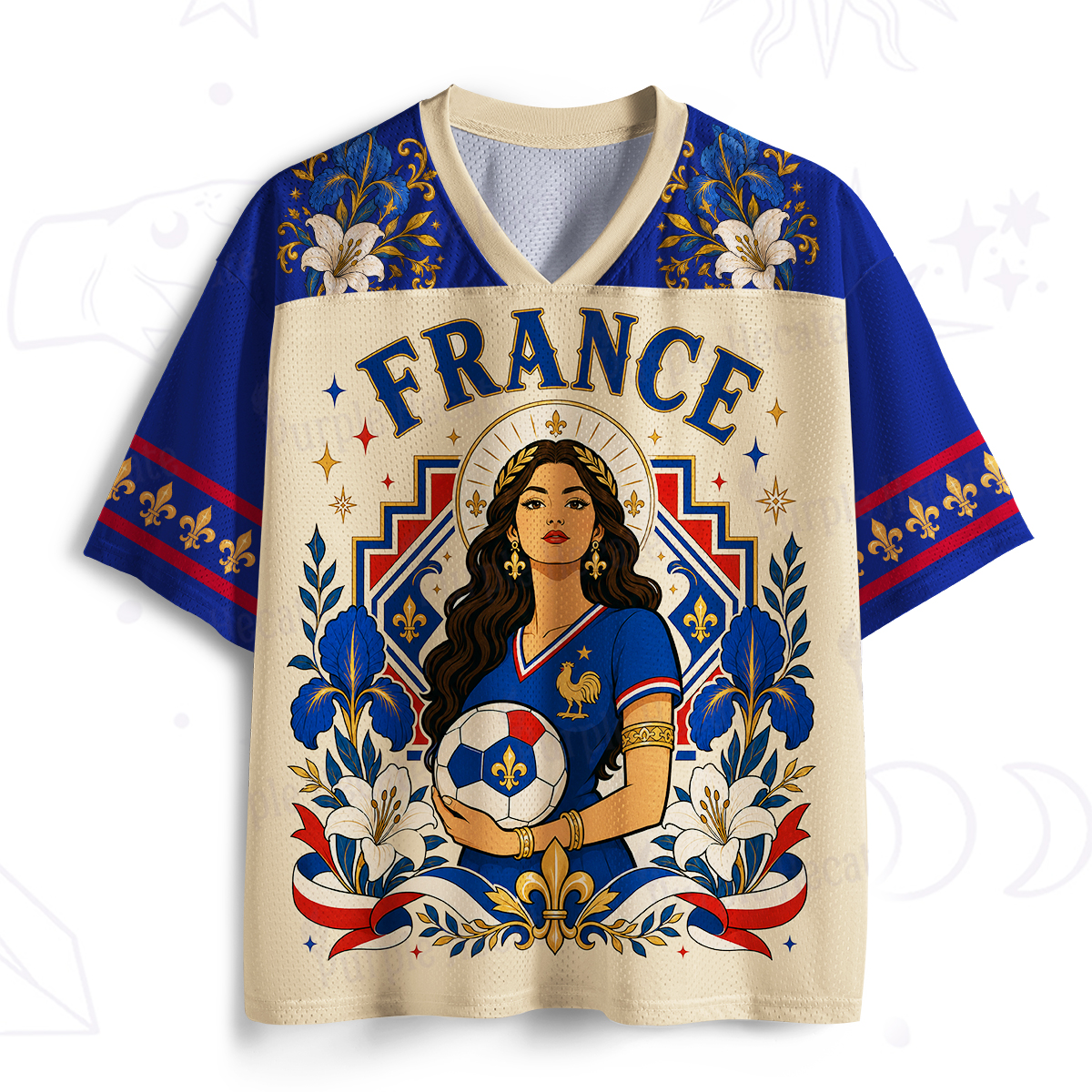 Purplehecate Goddess France Soccer Mesh Jersey