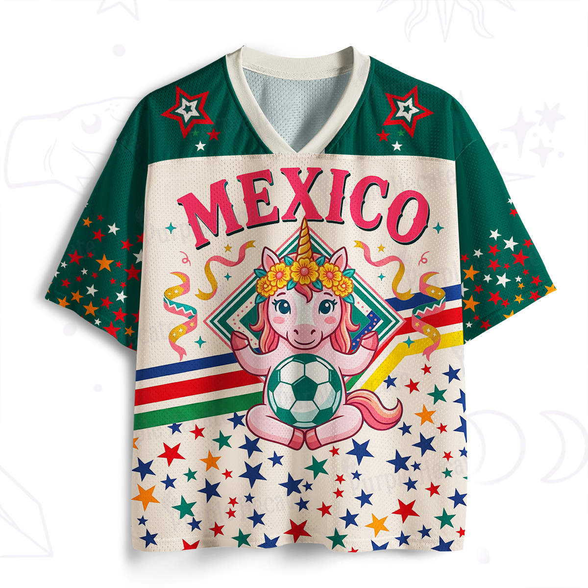 Purplehecate Mexico Unicorn Soccer Mesh Jersey