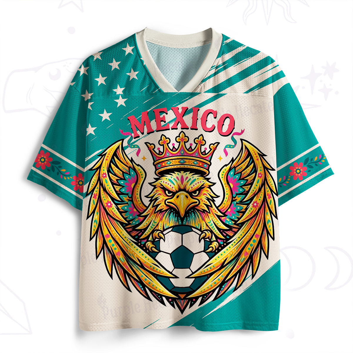 Purplehecate Mexico Eagle Soccer  Mesh Jersey