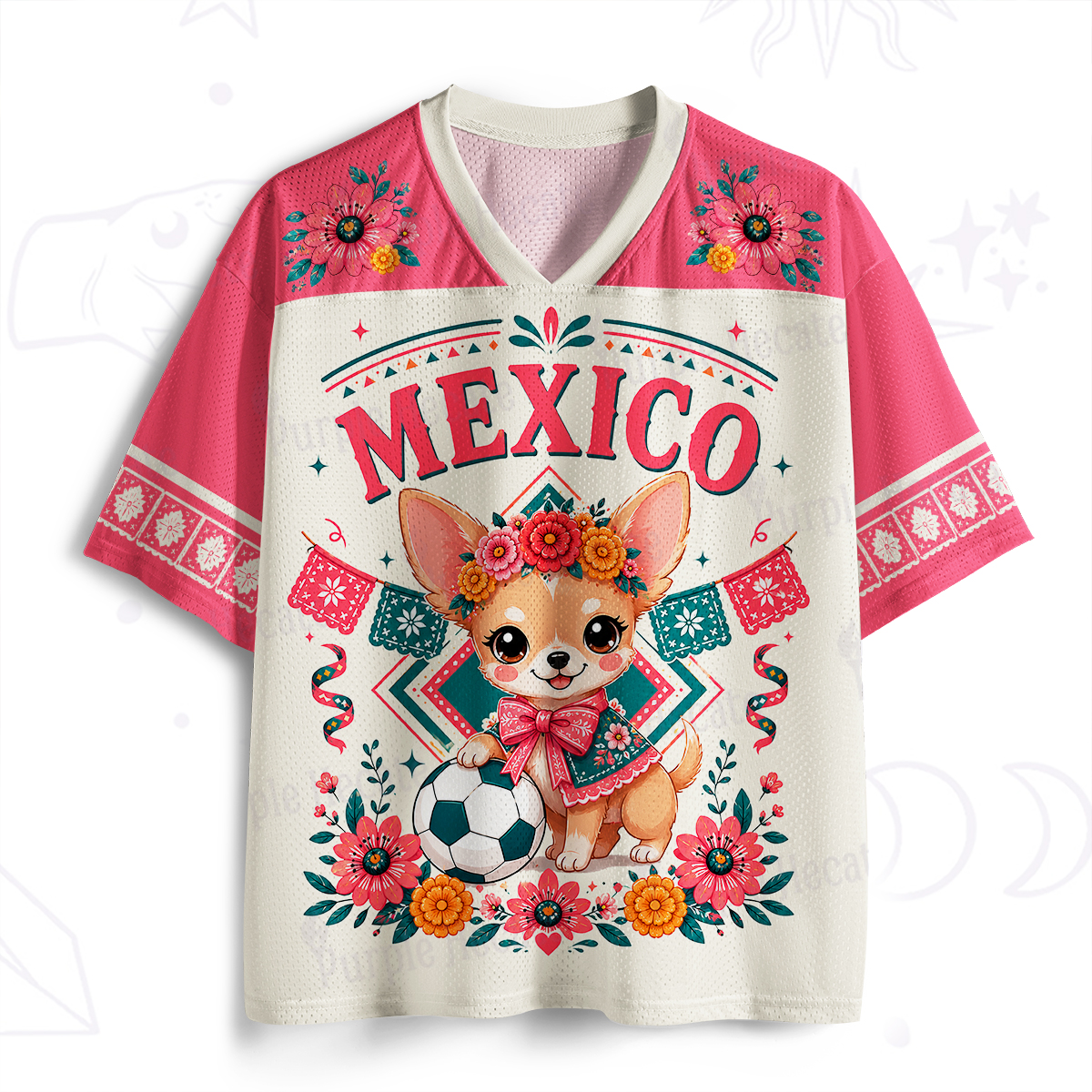 Purplehecate Mexico Chihuahua Soccer Mesh Jersey