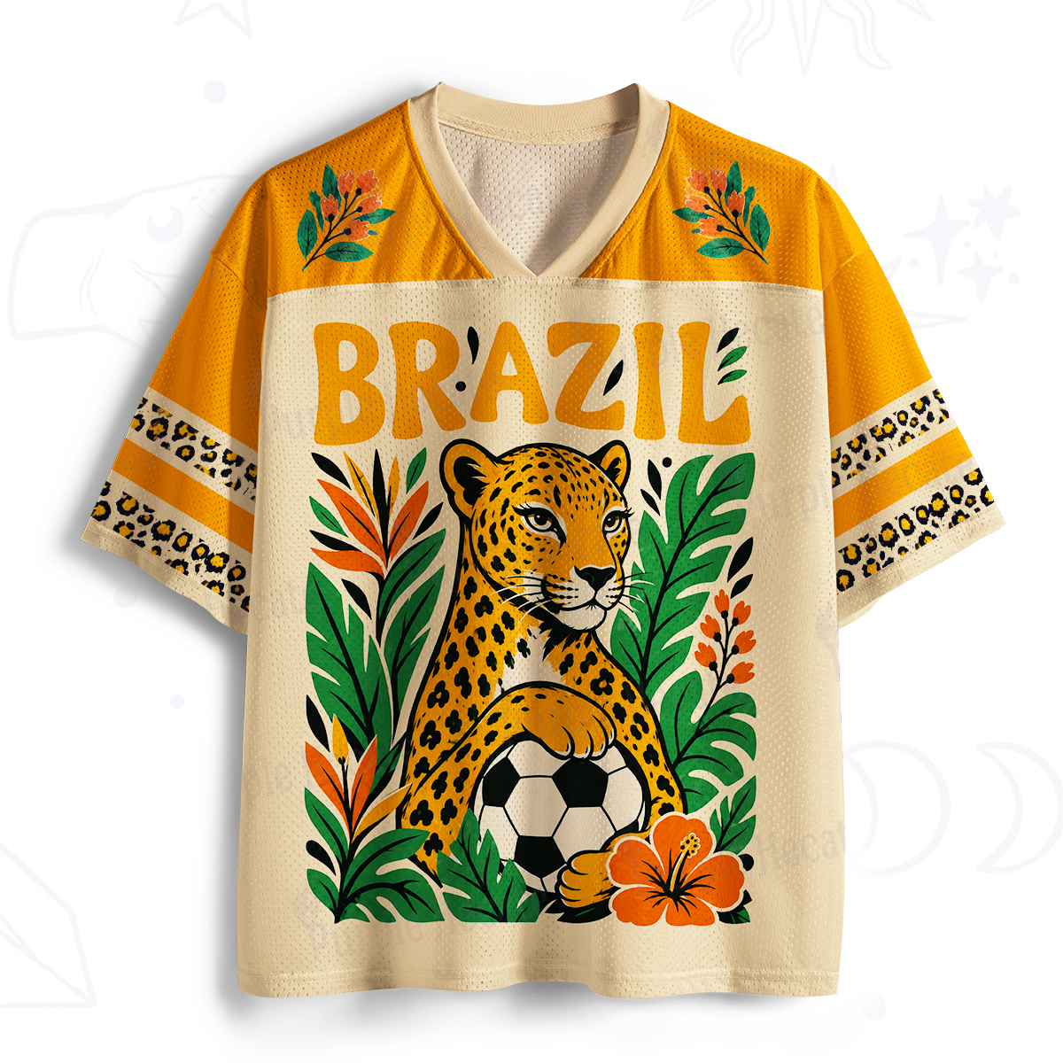 Purplehecate Brazilian Jaguar Jungle Striker Football Mesh Jersey