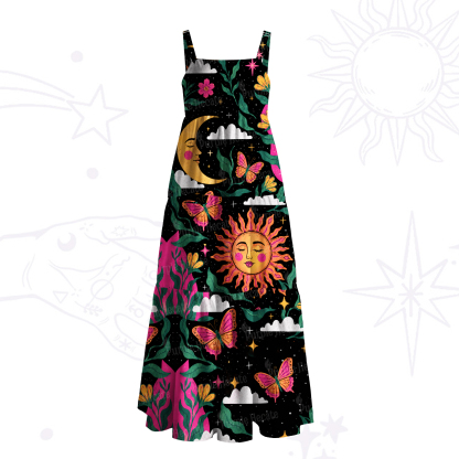 Purplehecate Starry Night Butterfly Dreams Wide Straps Maxi Dress