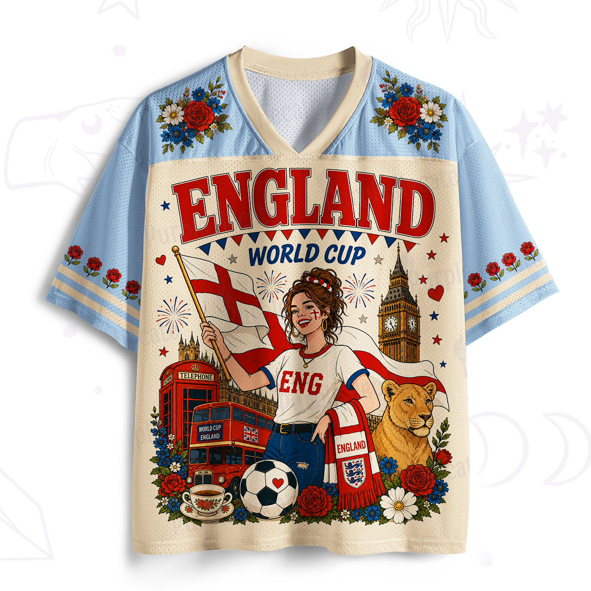 Purplehecate England London Football Mesh Jersey