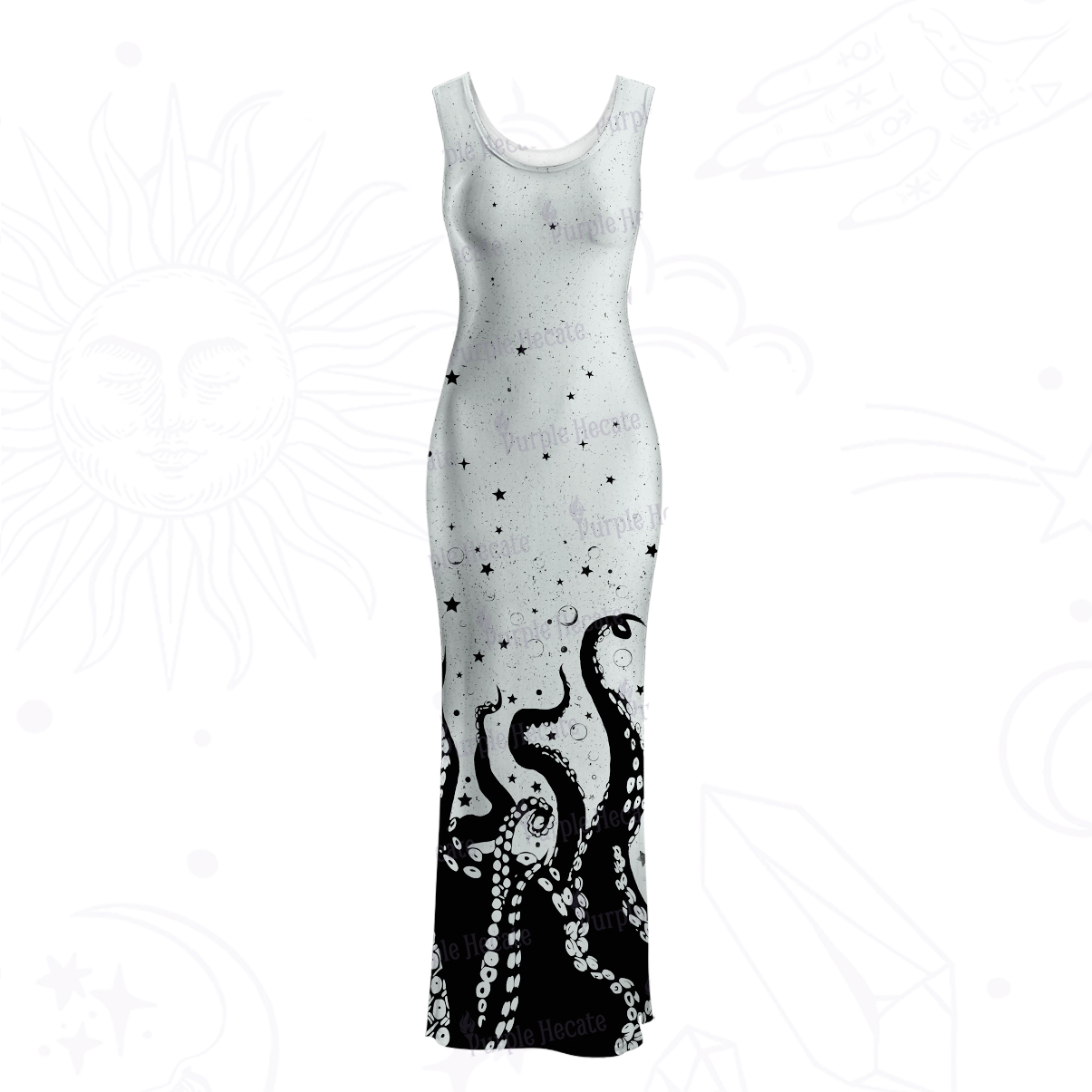 Purplehecate Tentacles of the Deep Mesh Maxi Tank Beach Dress