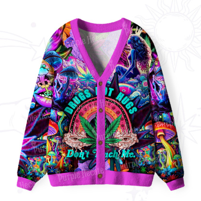 Purplehecate Drugs Not Hugs Don't Touch Me Ugly Cardigan Sweaters
