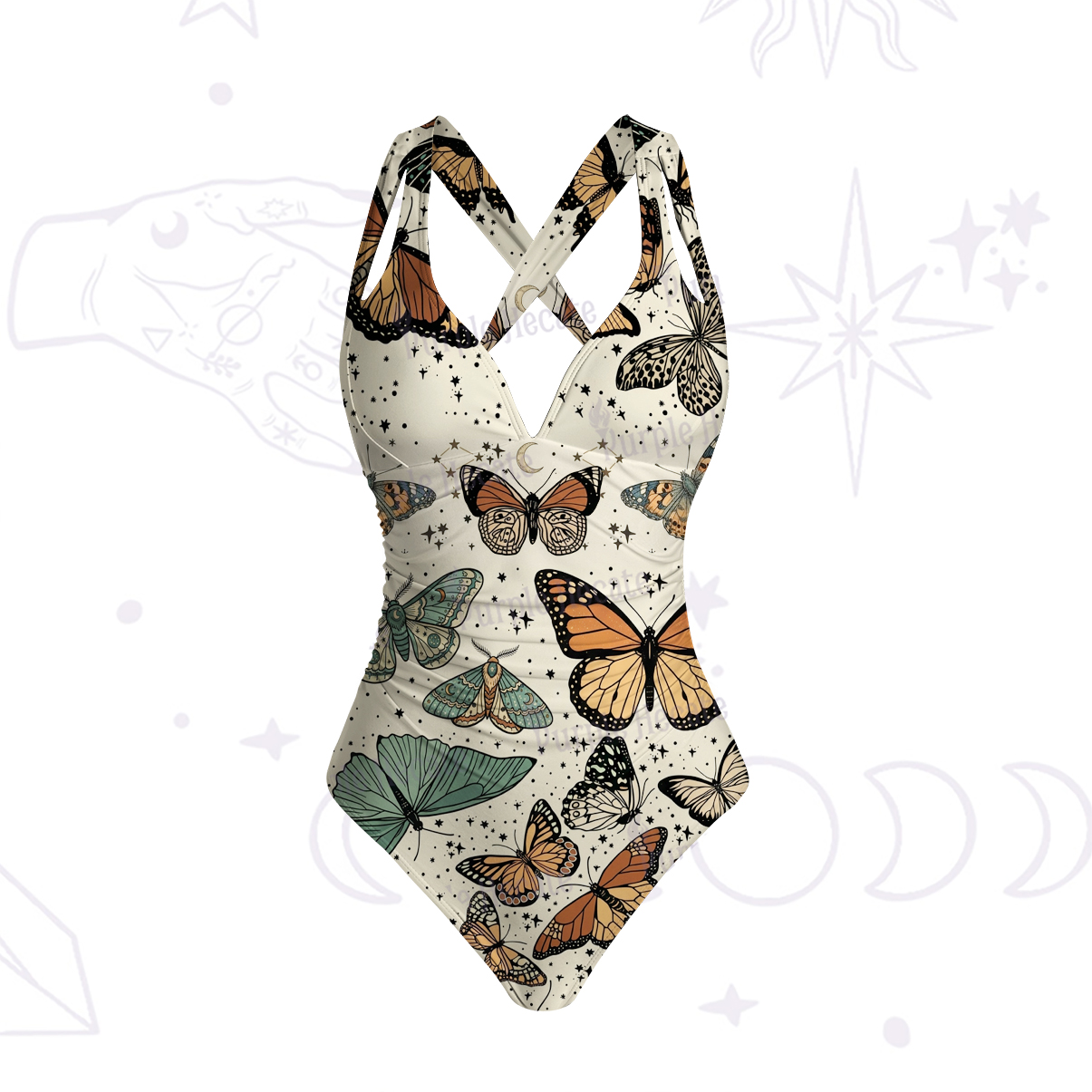 Purplehecate Mystic Vintage Butterfly One-Piece Swimsuit