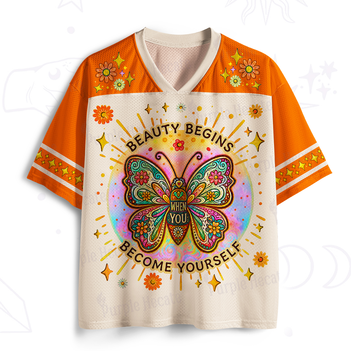 Purplehecate Beauty Begins When You Become Yourself Butterfly Mesh Jersey