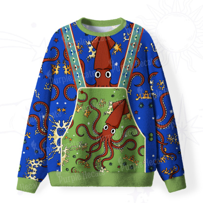 Purplehecate Deep Sea Dreamer Fuzzy Ugly Christmas Sweatshirt
