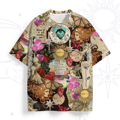 Purplehecate Lucky Me Sacred Heart Eye All Over Print T-Shirt