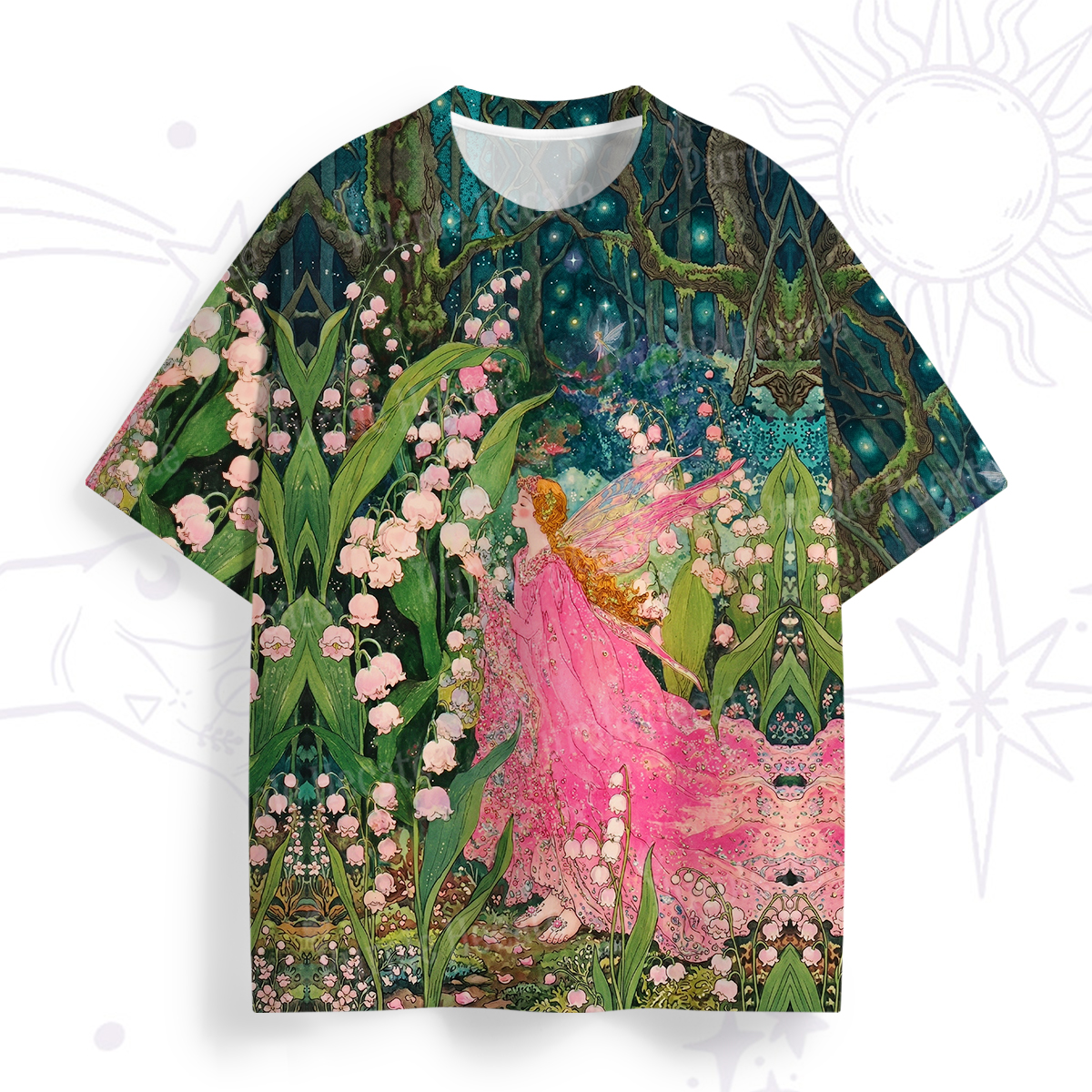 Purplehecate Mystic Secret Lily Fairy Forest All Over Print T-Shirt