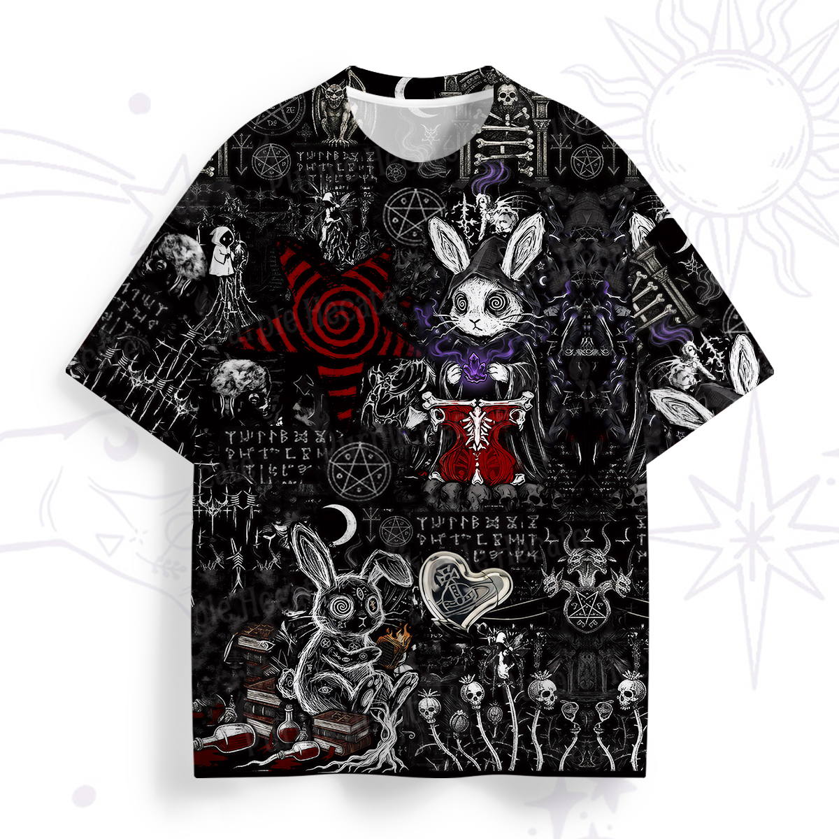 Purplehecate Gothic Cursed Bunny Ritual All Over Print T-Shirt
