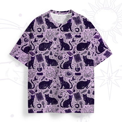 Purplehecate Midnight Black Cat Witch Potion All Over Print T-Shirt