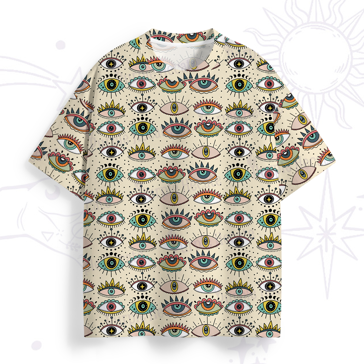 Purplehecate Evil Eye Pattern All Over Print T-Shirt