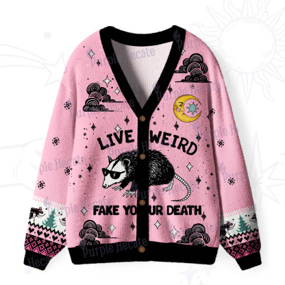 Purplehecate Live Weird Fake Your Death Ugly Cardigan Sweaters
