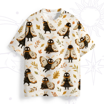Purplehecate Whimsical Woodland Moths All Over Print T-Shirt