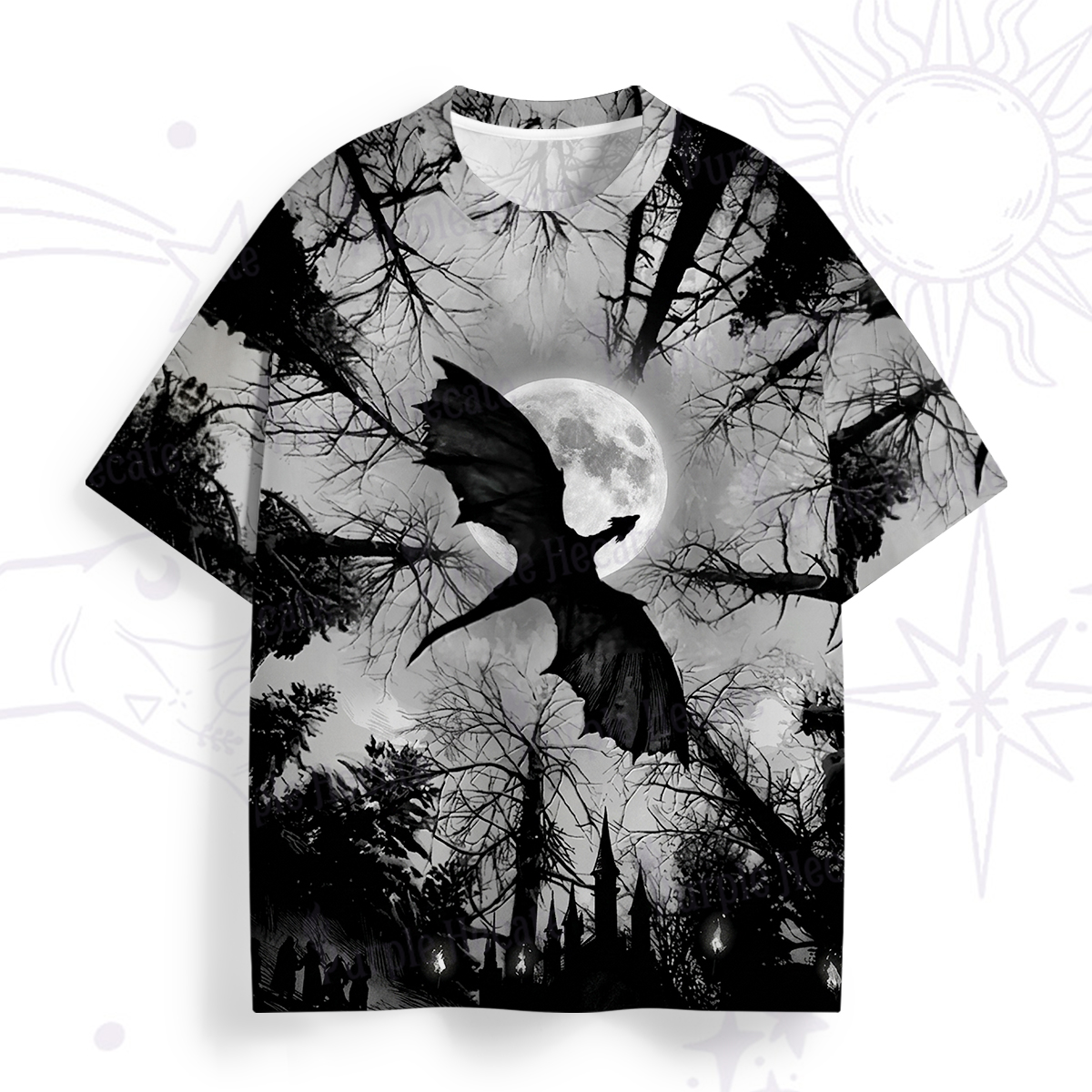 Purplehecate Dark Fantasy Dragon All Over Print T-Shirt