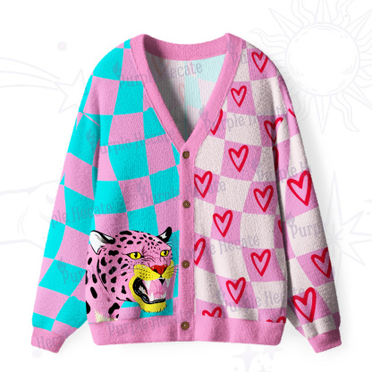 Purplehecate Savage Leopard Evil Eye Ugly Cardigan Sweaters