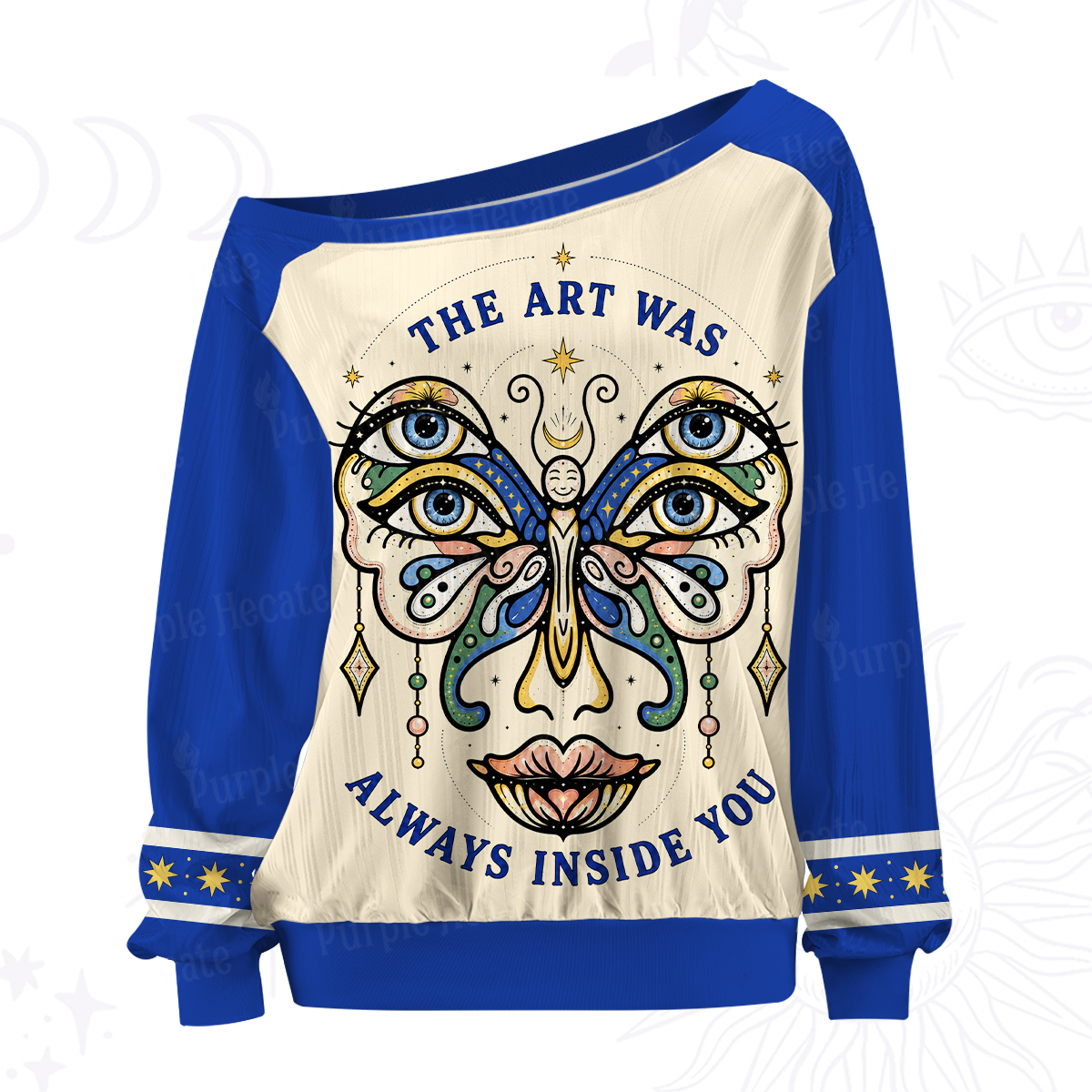 Purplehecate The Art Was Always Inside You Off The Shoulder Graphic Jersey