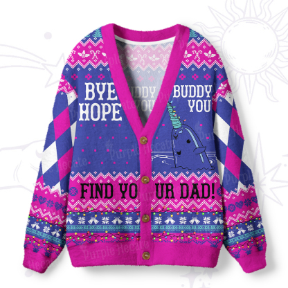 Purplehecate Good Luck Buddy Whale Ugly Cardigan Sweaters