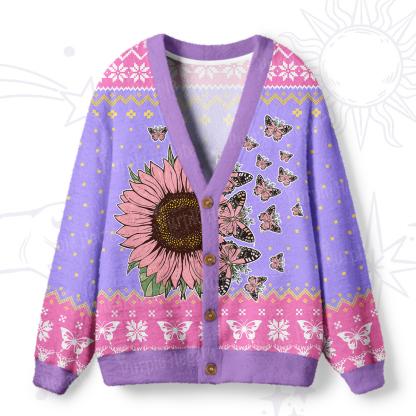 Purplehecate Enchanted Sunflower Garden Ugly Cardigan Sweaters