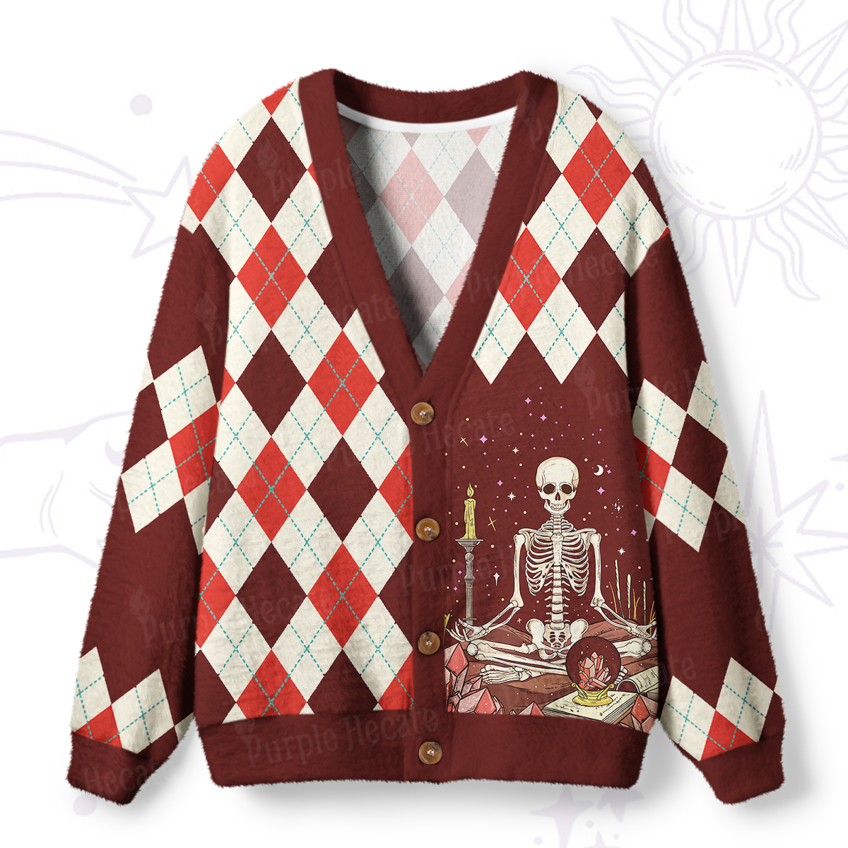 Purplehecate The Reader Tarot Ugly Cardigan Sweaters