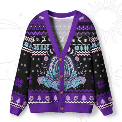 Purplehecate Moon Phase Bat Ugly Cardigan Sweaters