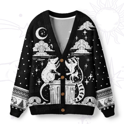 Purplehecate The Team Trash Raccoon Tarot Ugly Cardigan Sweaters