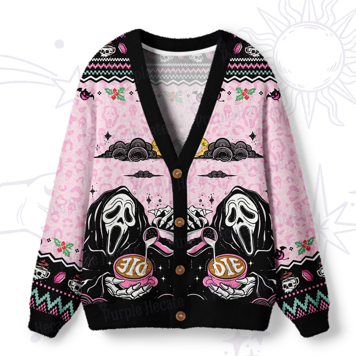 Purplehecate The You Can Learn Latte Art Ugly Cardigan Sweaters