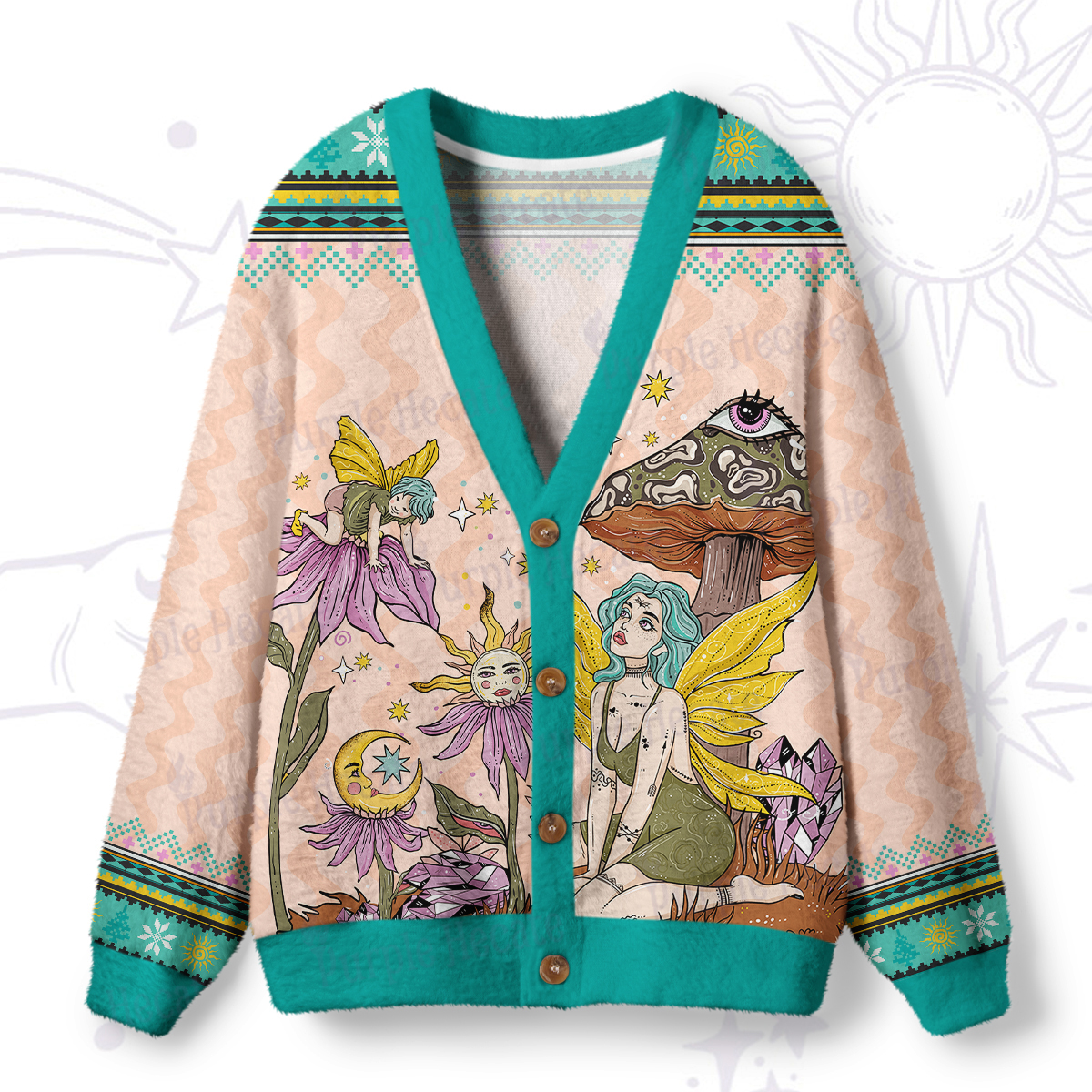 Purplehecate Stay Curious Ugly Cardigan Sweaters