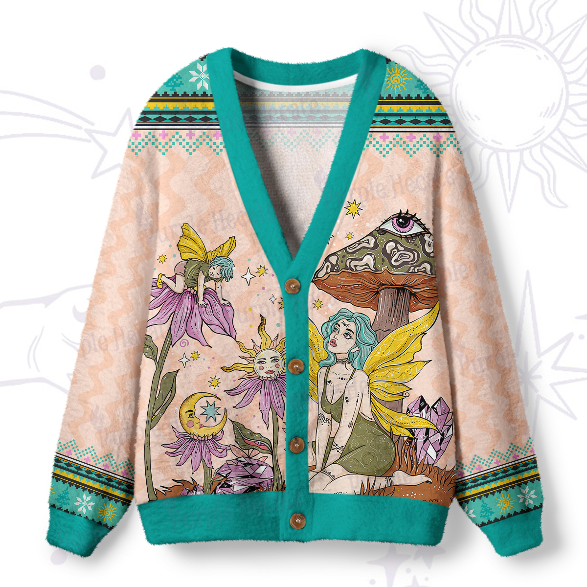 Magic Purplehecate Stay Curious Ugly Cardigan Sweaters