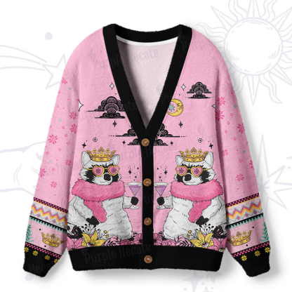 Purplehecate Bow Down Peasants Ugly Cardigan Sweaters