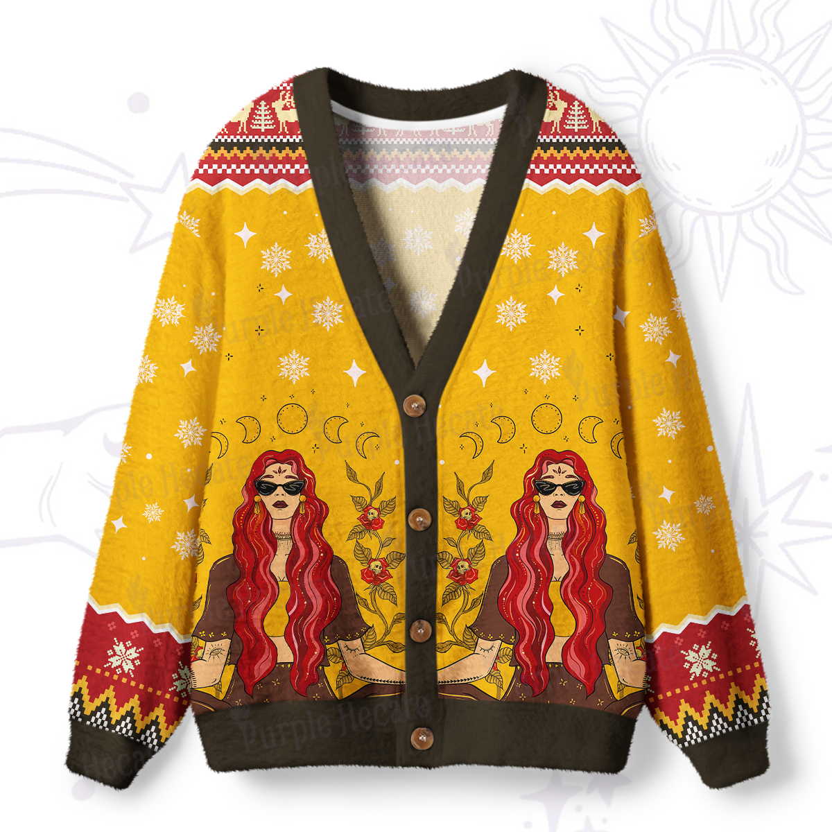 Purplehecate The Stay Wild Moon Child Ugly Cardigan Sweaters