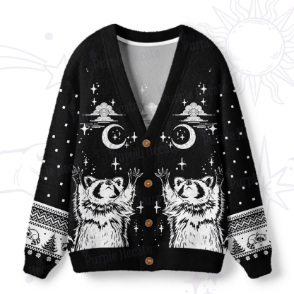 Purplehecate In My Feral Era Raccoon Ugly Cardigan Sweaters