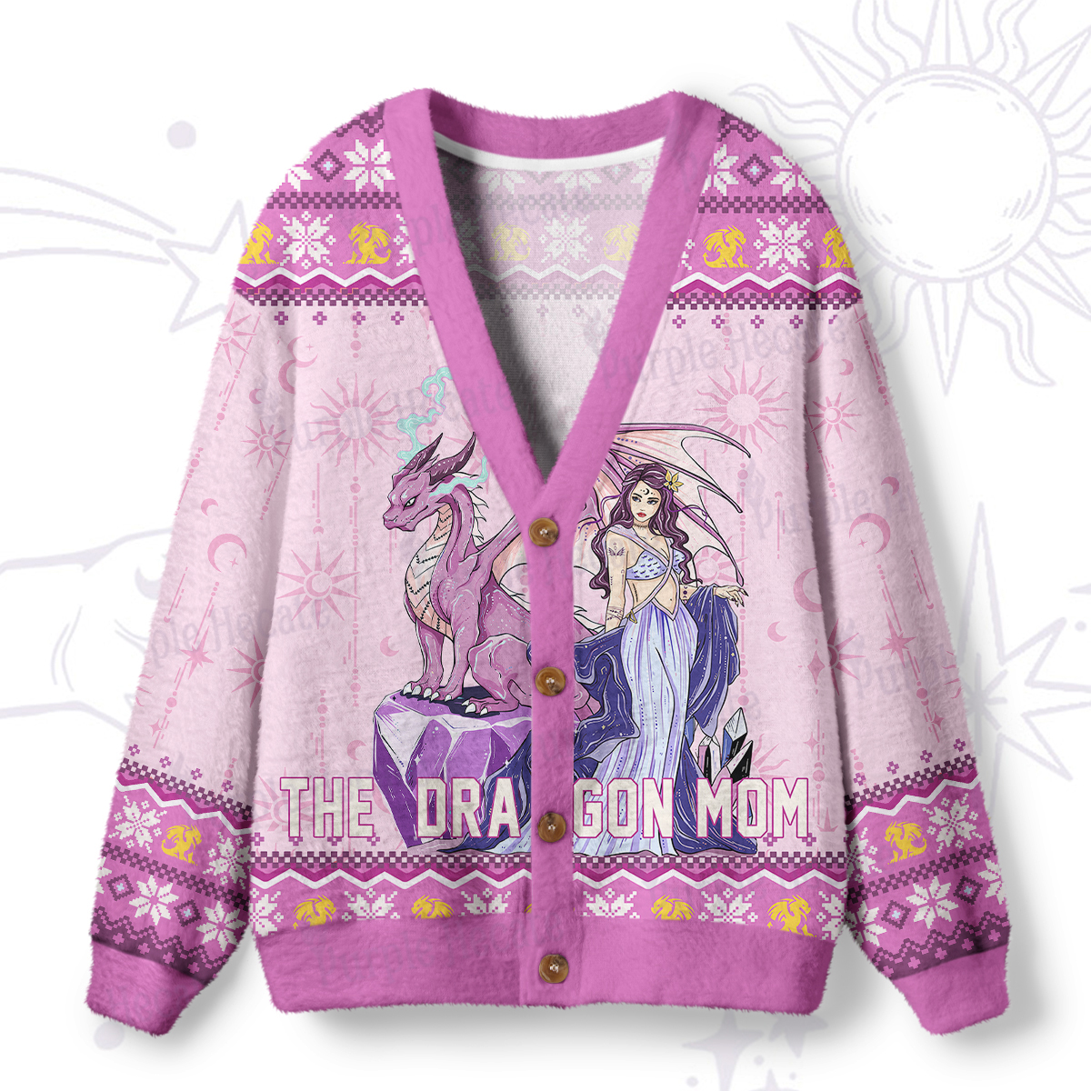 Purplehecate The Dragon Tarot Ugly Cardigan Sweaters