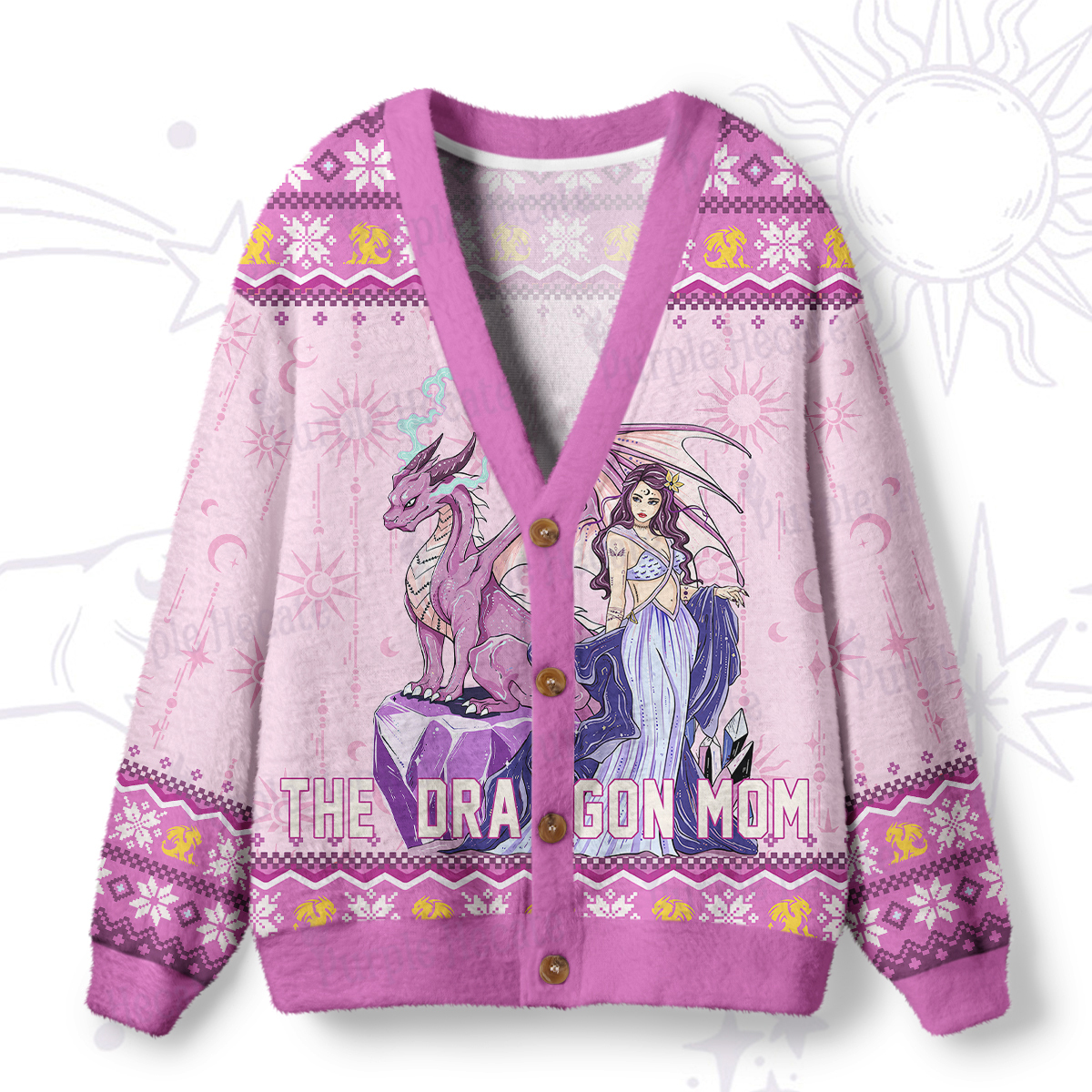Magic Purplehecate The Dragon Tarot Ugly Cardigan Sweaters