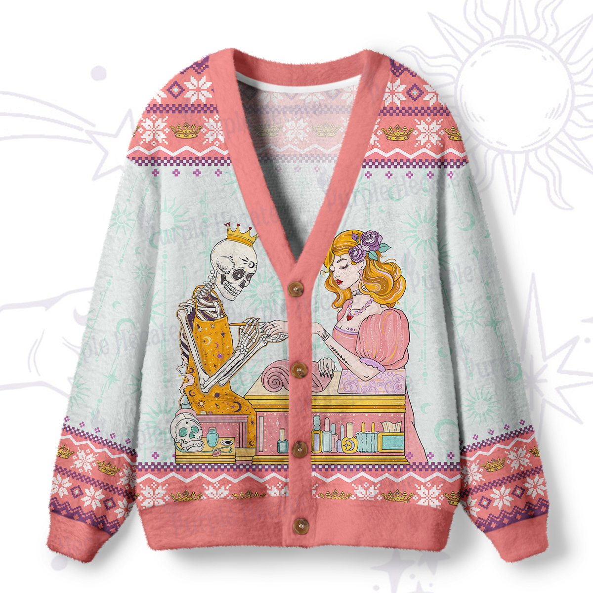 Purplehecate The Nail Tech Life Tarot Ugly Cardigan Sweaters
