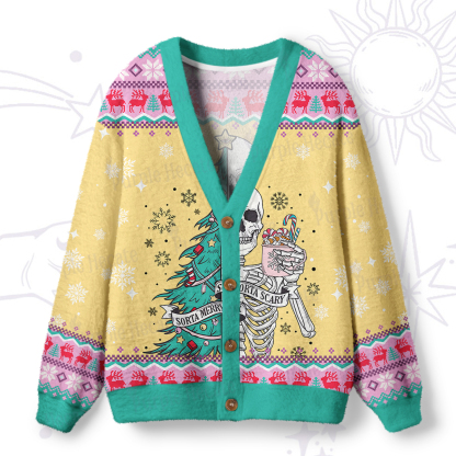 Purplehecate Sorta Merry Sorta Scary Christmas Ugly Cardigan Sweaters