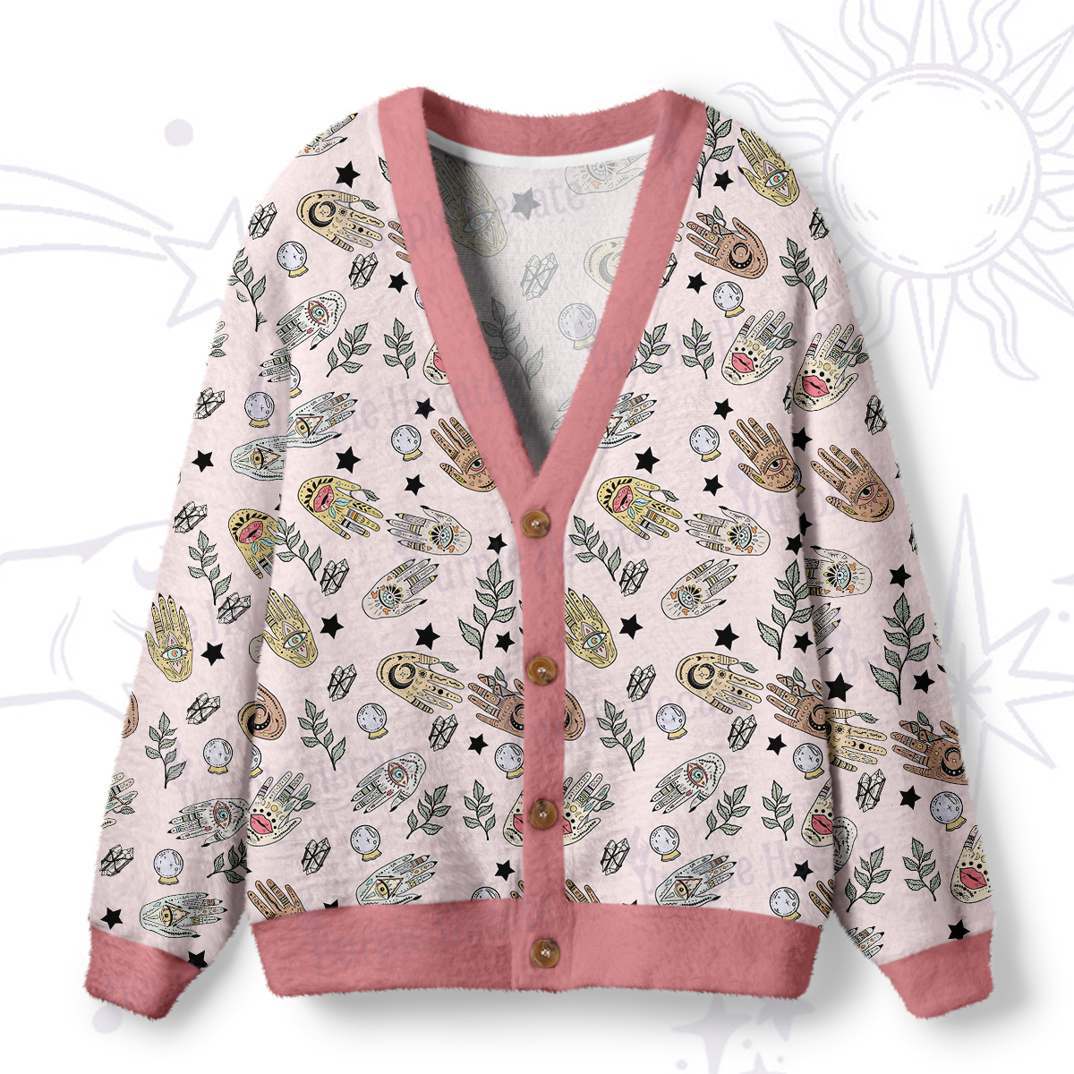 Purplehecate Helping Hands Ugly Cardigan Sweaters