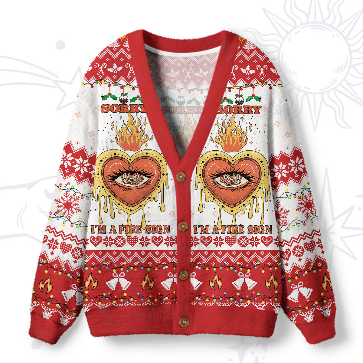 Magic Purplehecate Sorry I'm A Fire Sign Ugly Cardigan Sweaters