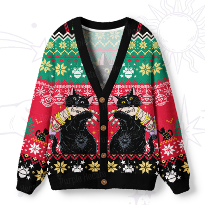 Purplehecate Feral Cat Ugly Cardigan Sweaters