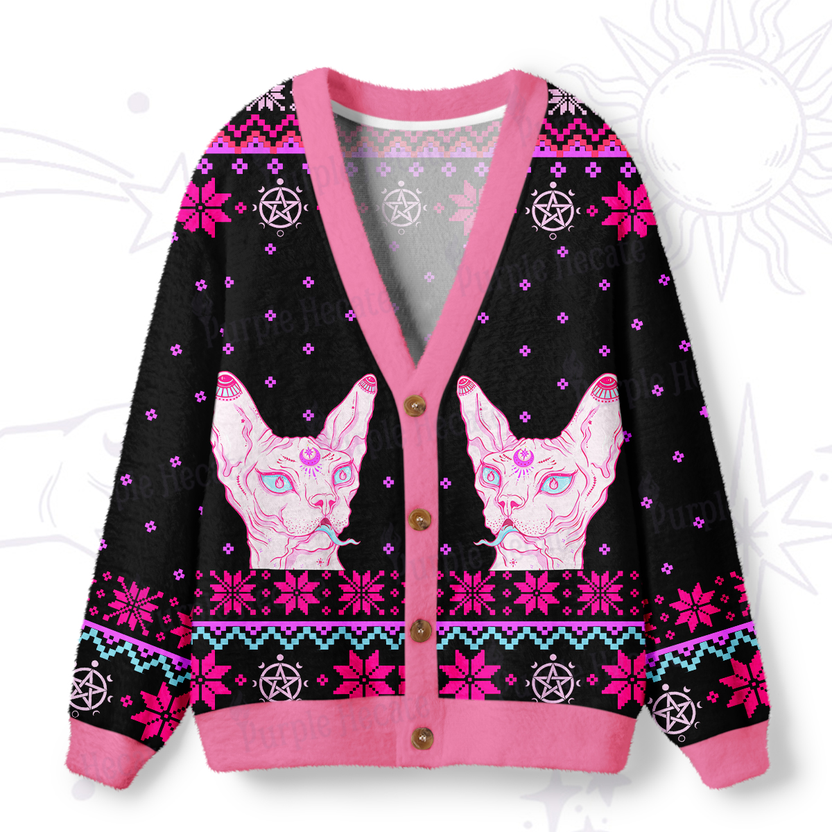Purplehecate I Said I'm Fine Ugly Cardigan Sweaters