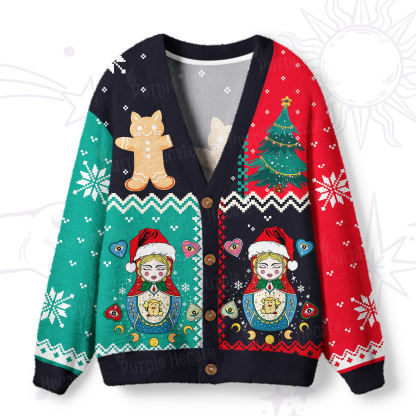 Purplehecate Nesting Doll Ugly Cardigan Sweaters