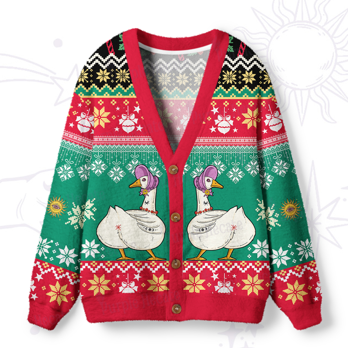 Purplehecate The Silly Goose Tarot Card Ugly Cardigan Sweaters